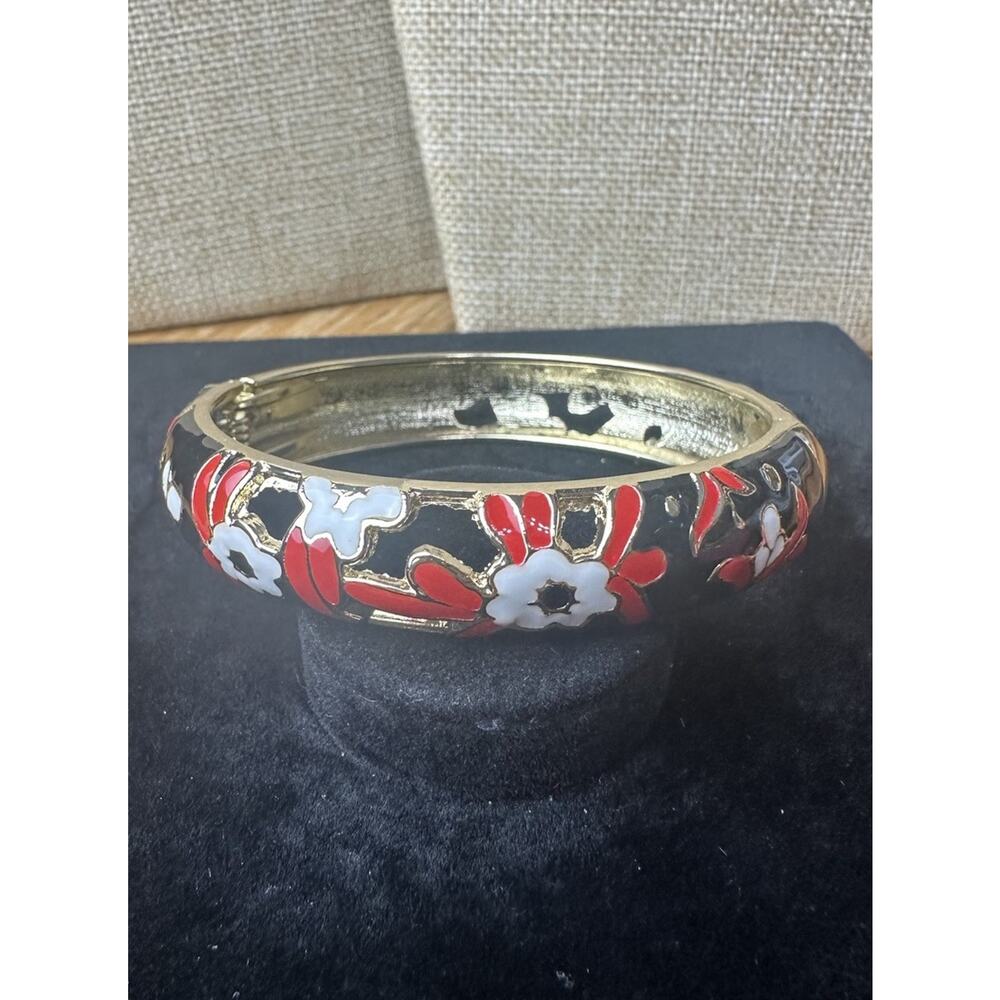 Sequin Nordstrom Multicolor Gold Tone Statement Enamel Bangle Bracelet # 338